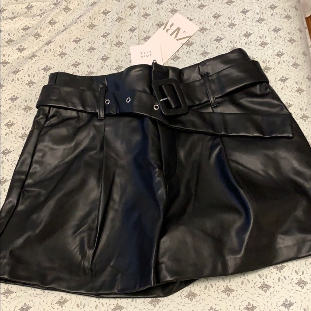 Zara Leather shorts